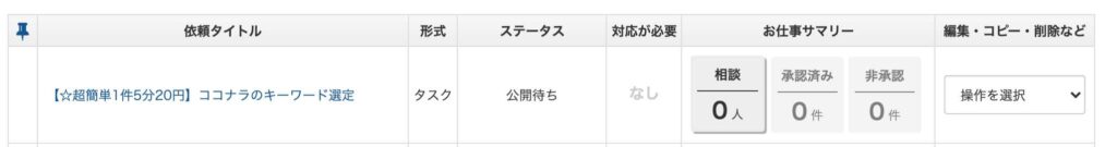 クラウドワークスのタスク発注方法。タスク形式の依頼内容の確認